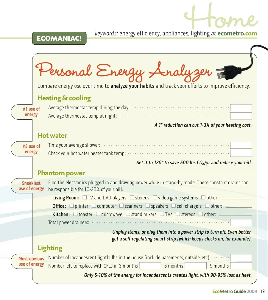 EcoMetro green lifestyle calculators — cover
