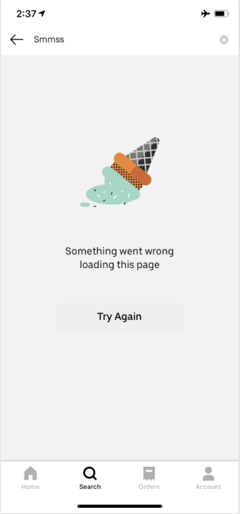 an error message with no useful guidance